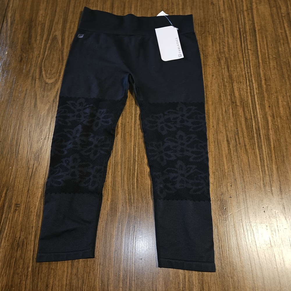 Fabletics Black Floral Pattern Leggings